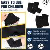 2 Pairs Kids Elbow Brace Knee Brace Tennis Compression Knit Knee Sleeves Arm Elbow Sleeve Elbow Support for Boys Girls Teen Basketball Sports Weight Lifting Volleyball Football Running, Medium, Black view 3