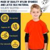 2 Pairs Kids Elbow Brace Knee Brace Tennis Compression Knit Knee Sleeves Arm Elbow Sleeve Elbow Support for Boys Girls Teen Basketball Sports Weight Lifting Volleyball Football Running, Medium, Black view 4