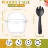 Gandeer 200 Pack Clear Plastic Cups 9 oz Dessert Yogurt Parfait Banana Pudding Pet Disposable Cups with 200 Pcs Sporks for Fruit Ice Cream Party view 3