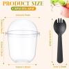 Gandeer 200 Pack Clear Plastic Cups 12 oz Dessert Yogurt Parfait Banana Pudding Pet Disposable Cups with 200 Pcs Sporks for Fruit Ice Cream Party view 3
