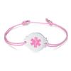 LinnaLove Medical Alert Bracelet for Women Adjustable Handmade Cord Medical ID Bracelets with Personalized Engraved-PACEMAKER-Pink view 1