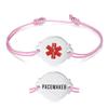 LinnaLove Medical Alert Bracelet for Women Adjustable Handmade Cord Medical ID Bracelets with Personalized Engraved-PACEMAKER-Pink view 2