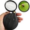 1pcs 10x Pocket Magnifying Glass, Hand Folding Magnifying Glass with Leather Case, Professional Portable Magnifying Glass Pocket Size for Reading Books, Jewelers, Plants, Sewing (Black) view 1