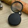 1pcs 10x Pocket Magnifying Glass, Hand Folding Magnifying Glass with Leather Case, Professional Portable Magnifying Glass Pocket Size for Reading Books, Jewelers, Plants, Sewing (Black) view 2