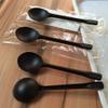OBTANIM 100 Pack large Disposable Plastic Spoons Heavy Weight Individual Wrapped Teaspoons for Soup Dessert Ice Cream (Black, 6 Inches) view 4