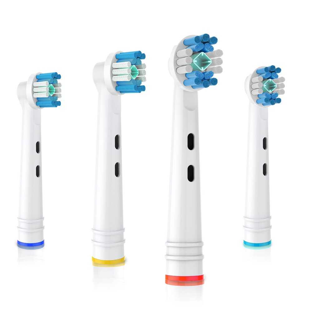 BUKURII Replacement Toothbrush Heads Fit for Oral B Electric Toothbrushes, 4pcs, Polishing Cup for Whitening Action, Round Head Refills for Vitality, for Triumph, for Pro Series
