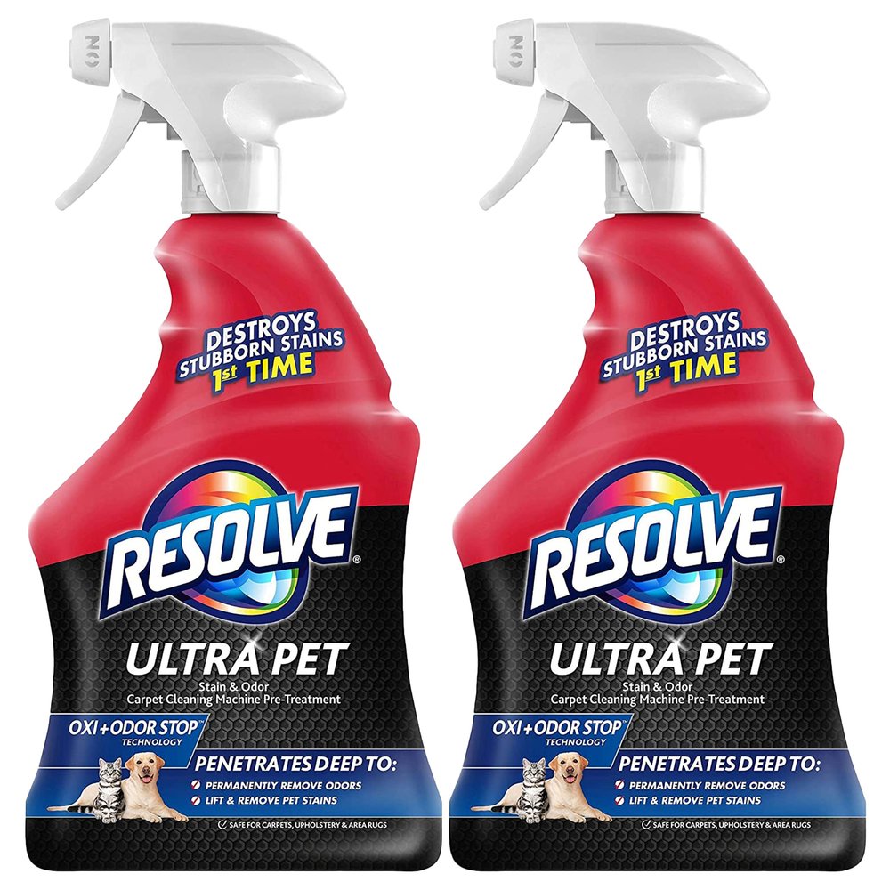 Resolve Ultra Pet Stain & Odor Remover Spray, Carpet Cleaning Machine Pre-Treatment, 32 Ounce (Pack of 2)