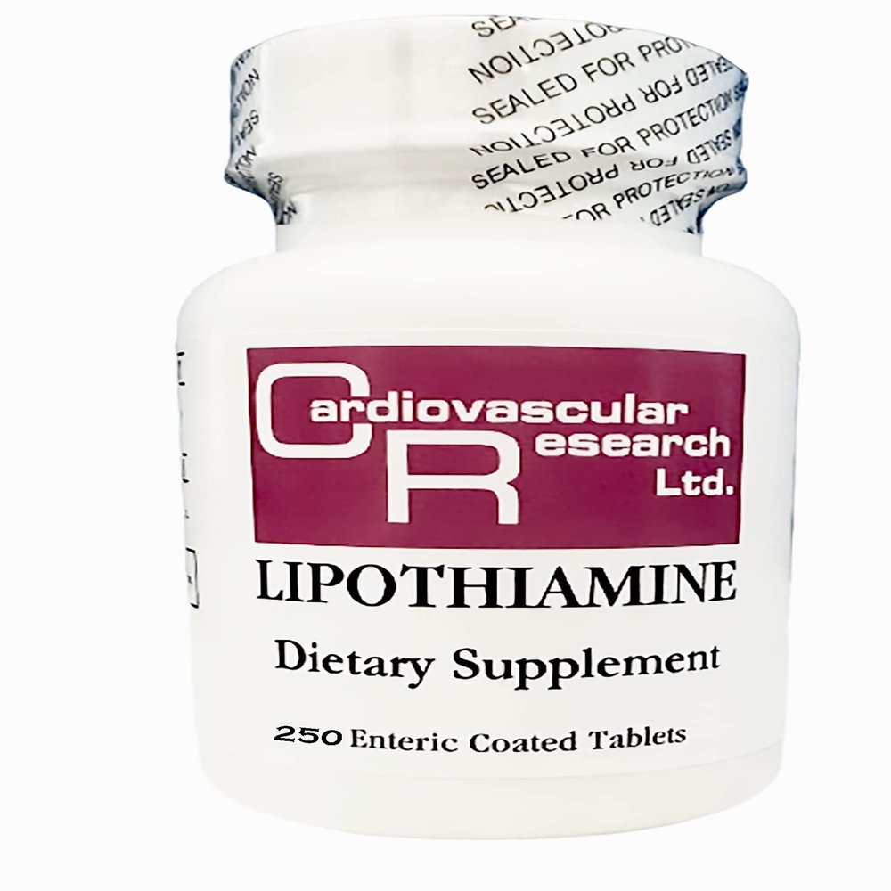 Cardiovascular Research Lipothiamine B Supplement 250 Tablets - Vitamin B1 Now with Alpha Lipoic Acid - 1 X 250 Count