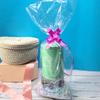Amsthow 30CT Gift Basket Wrapping Plastic Bags 9 x 20-inch Clear Cellophane Goodie Gift Treat Bags with Bows for Easter Wine Bottles Mugs Favors Small Fruit view 2