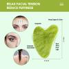 AIRLAXER Gua Sha Facial Tools Set,Guasha Massage Kit for Face and Body,Scraping Massage Board 4-Piece Set Physical Therapy,Gusha Jade Stone Also be Used on The Chin,Neck and Back. (Grass Green) view 2