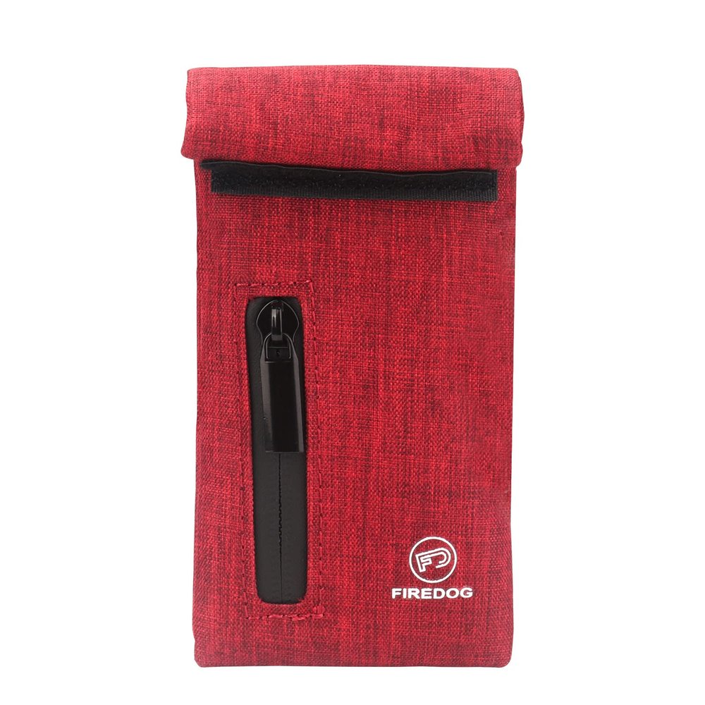 FIREDOG Smell Proof Bags, Carbon Lined Odor Proof Bag for Dog Tested 3"x6" Stash Travel Storage Pouch Pocket (Dark Red)
