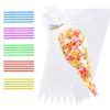 LOMIMOS 150pcs 5X10in Cone Shaped Cellophane Treat Bags,Clear Triangle Plastic Cello Goody Bags with Twist Ties for Handmade Bakery Popcorn Cookie Dessert Festival Party Favor view 1