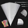 LOMIMOS 150pcs 5X10in Cone Shaped Cellophane Treat Bags,Clear Triangle Plastic Cello Goody Bags with Twist Ties for Handmade Bakery Popcorn Cookie Dessert Festival Party Favor view 3