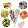LOMIMOS 150pcs 5X10in Cone Shaped Cellophane Treat Bags,Clear Triangle Plastic Cello Goody Bags with Twist Ties for Handmade Bakery Popcorn Cookie Dessert Festival Party Favor view 4