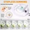 10X Magnifying Glass with Light and Stand, NUEYiO 2200 Lumens Stepless Dimming LED Magnifier Lamp, Adjustable Swing Long Arm Magnifying Light, Hands Free Craft Lamp for Projects Soldering Workbench view 2