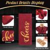 12 Pack Christmas Burlap Linen Wine Bags Wine Wrapping Bags with Drawstring Wine Bags for Wine Bottles Cover for Christmas Wedding Birthday Holiday Party Supplies(Multicolored with Gold Letter) view 3