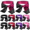 Coume 10 Pcs Satin Eye Mask Blindfold, 150 Cm/ 59 Inch Silk Blindfolds Sleeping Face Cover Blindfold Tie for Party Games, Black Rose Red Purple Pink view 1