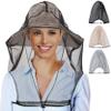 CozyCabin 3 Pcs Mesh Mosquito Head Net, Fully Covered Face Netting for Hats Head Mesh Protecting Net for Outdoor Hiking Camping Garden (Black/Gray/Begie-Large Set) view 1