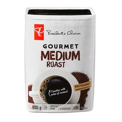 PC Gourmet Medium Roast Regular Grind Coffee 930g/32.8oz (Imported from Canada)