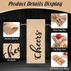 12 Pack Christmas Burlap Linen Wine Bags Wine Wrapping Bags with Drawstring Wine Bags for Wine Bottles Cover for Christmas Wedding Birthday Holiday Party Supplies(Linen Color with Black Letter) view 4
