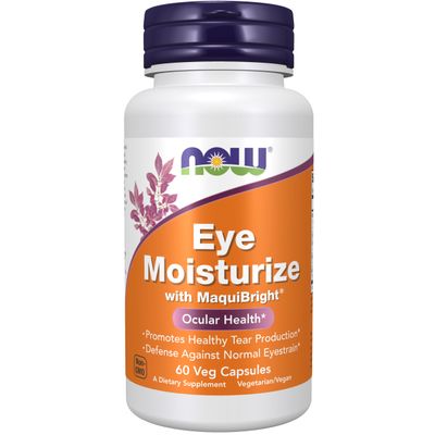 Now Supplements, Eye Moisturize with MaquiBright, Ocular Health*, Promotes Healthy Tear Production*, Defense Against Normal Eyestrain*, 60 Veg Capsules