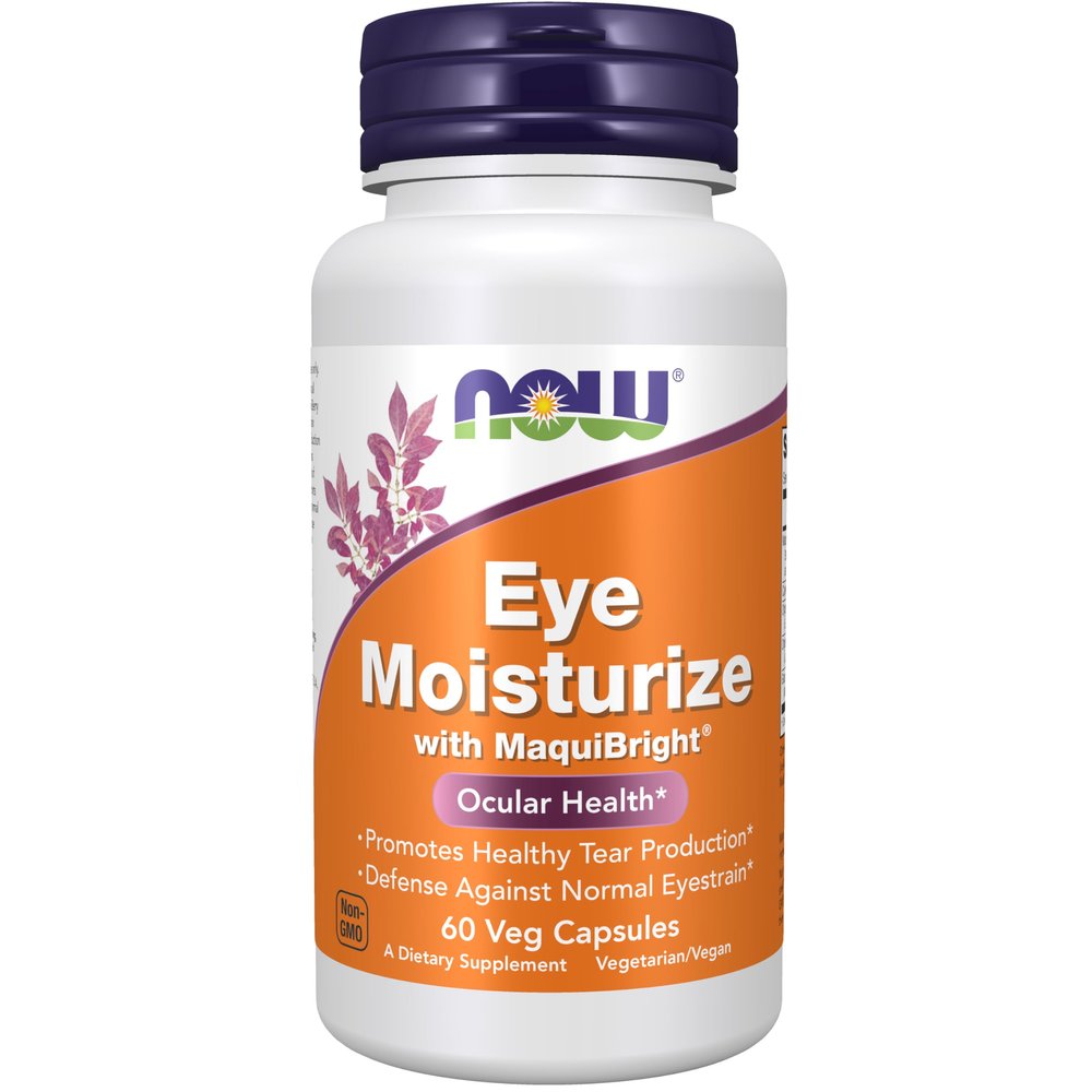 Now Supplements, Eye Moisturize with MaquiBright, Ocular Health*, Promotes Healthy Tear Production*, Defense Against Normal Eyestrain*, 60 Veg Capsules