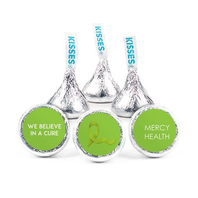 324ct Lime Green Ribbon Lymphoma Cancer Awareness Promotional Stickers Personalized 3/4" Stickers for Kisses or Lifesaver Mints, Candy Not Included, DIY (324ct)