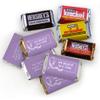 75ct Lavender Ribbon Cancer Awareness Promotional Products Personalized Wrapped Miniatures Chocolate Bars, Candy Included (75Pcs) view 1