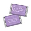 75ct Lavender Ribbon Cancer Awareness Promotional Products Personalized Wrapped Miniatures Chocolate Bars, Candy Included (75Pcs) view 2
