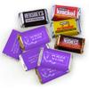 75ct Purple Ribbon Pancreatic Cancer Awareness Promotional Products Personalized Wrapped Miniatures Chocolate Bars, Candy Included (75Pcs) view 1