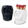 dgudgu Match Holder With Striker White and Black Skull Match Cloche Matches In A Jar With Striker Match Striker Jar Matches Decorative For Men Gift Boy Friend Gift view 1