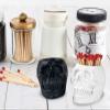 dgudgu Match Holder With Striker White and Black Skull Match Cloche Matches In A Jar With Striker Match Striker Jar Matches Decorative For Men Gift Boy Friend Gift view 4