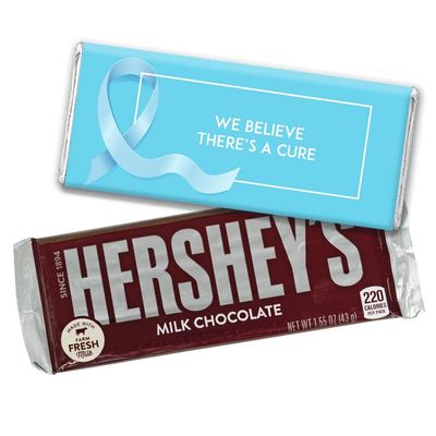 12ct Blue Ribbon Prostate Cancer Awareness Promotional Items Personalized Wrapped Chocolate Bars, Candy Included, Fundraiser Swag (12Pcs)