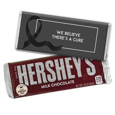 25ct Black Ribbon Melanoma Cancer Awareness Promotional Items Personalized Wrappers for Candy Bars, Candy Not Included - DIY (25ct)