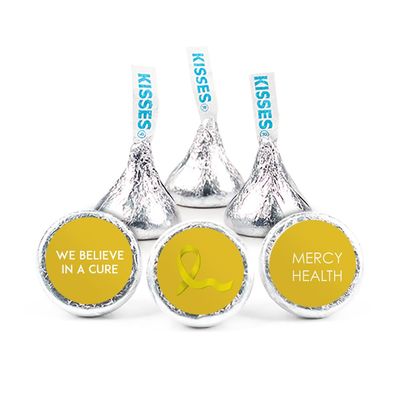 324ct Yellow Ribbon Bladder Cancer Awareness Promotional Stickers Personalized 3/4" Stickers for Kisses or Lifesaver Mints, Candy Not Included, DIY (324ct)