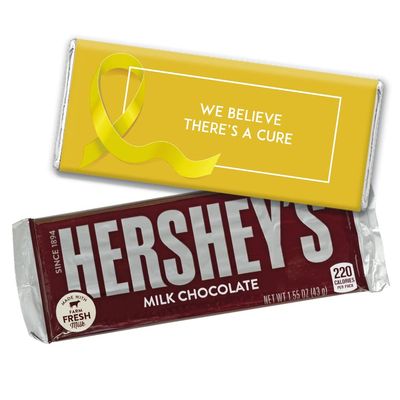 12ct Yellow Ribbon Bladder Cancer Awareness Promotional Items Personalized Wrapped Chocolate Bars, Candy Included, Fundraiser Swag (12Pcs)