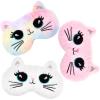 3 Pieces Sleep Mask for Kids, Girls Plush Sleeping Eye Cover Soft Eye Blindfold Cover Animal Shade for Kids(Colorful,Cat Style) view 1