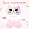 3 Pieces Sleep Mask for Kids, Girls Plush Sleeping Eye Cover Soft Eye Blindfold Cover Animal Shade for Kids(Colorful,Cat Style) view 2
