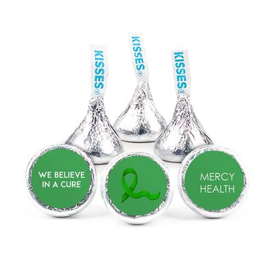 324ct Kelly Green Ribbon Kidney Cancer Awareness Promotional Stickers Personalized 3/4" Stickers for Kisses or Lifesaver Mints, Candy Not Included, DIY (324ct)