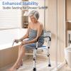 KingPavonini Shower Chair for Inside Shower, 550LBs Heavy Duty Bath Chair with Arms, Medical Shower Seat, Bath Stool Safety Shower Bench with Reinforced Crossing Bar for Elderly, Adults, Disabled view 2