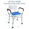 KingPavonini Shower Chair for Inside Shower, 550LBs Heavy Duty Bath Chair with Arms, Medical Shower Seat, Bath Stool Safety Shower Bench with Reinforced Crossing Bar for Elderly, Adults, Disabled view 3