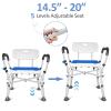KingPavonini Shower Chair for Inside Shower, 550LBs Heavy Duty Bath Chair with Arms, Medical Shower Seat, Bath Stool Safety Shower Bench with Reinforced Crossing Bar for Elderly, Adults, Disabled view 4