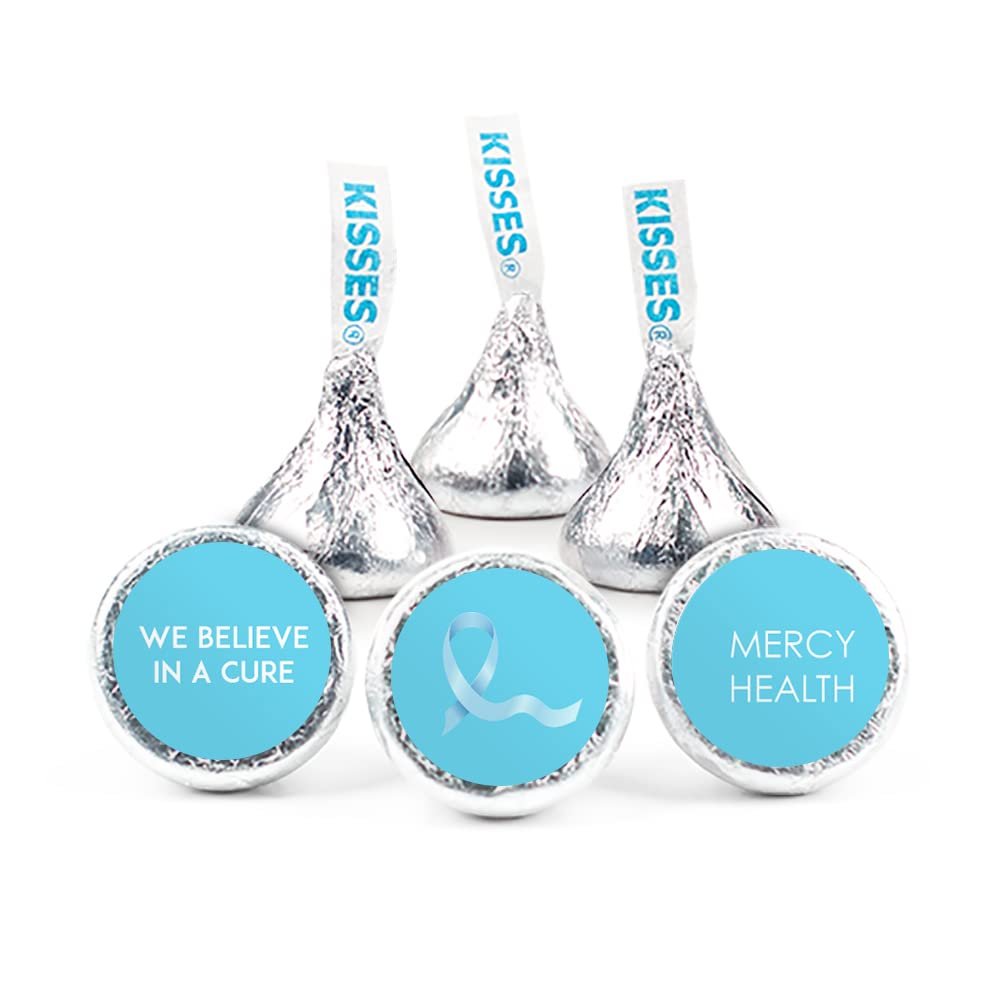 324ct Blue Ribbon Prostate Cancer Awareness Promotional Stickers Personalized 3/4" Stickers for Kisses or Lifesaver Mints, Candy Not Included, DIY (324ct)