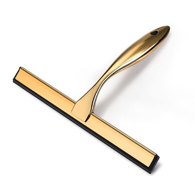 10inch T Shape Water Squeegee for Cars,Bathroom,Glasses or The top of Kitchen Range stailess Steel Gold Finish