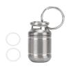 Portable Pill Box, Alloy Pill Bottle with 2 Pcs Silicone Ring Waterproof Mini Medicine Holder Warehouse(9x6cm) view 2