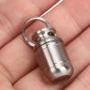 Portable Pill Box, Alloy Pill Bottle with 2 Pcs Silicone Ring Waterproof Mini Medicine Holder Warehouse(9x6cm) view 3