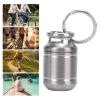 Portable Pill Box, Alloy Pill Bottle with 2 Pcs Silicone Ring Waterproof Mini Medicine Holder Warehouse(9x6cm) view 4