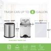 4 Gallon 140 Counts Strong Drawstring Trash Bags Garbage Bags by Teivio, Bathroom Trash Can Bin Liners, Small Plastic Bags for home office kitchen, White view 2