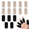 20 PCS Finger Sleeves Protectors, Sport Finger Splints Thumb Brace Support Finger Brace Elastic Thumb Sleeves for Relieving Pain Arthritis Trigger Finger(Black, light skin tone) view 1