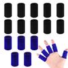20 PCS Finger Sleeves Protectors, Sport Finger Sleeves Thumb Brace Support Finger Brace Elastic Thumb Sleeves for Relieving Pain Arthritis Trigger Finger (Black, royal blue) view 1